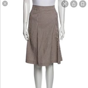 Marc Jacobs Pink Black Seersucker Pin stripe skirt
